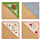 4Pcs 4 Style Felt Embroidery Bookmarks, Corner Page Marker, with Kraft Paper, Season Theme, Square, Letter B, 96x96x3mm, 1pc/style