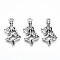 Tibetan Style Alloy Pendants, Lead Free & Cadmium Free, Skeleton, Antique Silver, 25.5x13.5x3mm, Hole: 1.8mm, about 385pcs/500g
