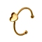 304 Stainless Steel Open Cuff Ring Components, Pad Ring Setting, Heart, Golden, Heart: 7.5x7mm, Adjustable, Tray: 6x6.5mm