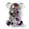 Resin Display Decorations, with Natural Fluorite Chips Inside, Bear, 53.5~53.8x41~41.5x17.5~21mm