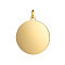 Ion Plating(IP) 304 Stainless Steel Pendants, Flat Round, Stamping Blank Tag, Real 18K Gold Plated, 22.5x20x1.5mm, Hole: 3.5mm