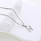 Stainless Steel Alphabet Pendant Necklaces for Women, Stainless Steel Color, Letter H