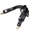 Cowhide Bag Straps, with Antique Bronze Plated Swivel Clasps, Black, 89~145x3.7~6.4x0.3~0.65cm