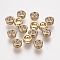 Brass Micro Pave Grade AAA Cubic Zirconia Pendants, Multi-strand Links, Flat Round, Cadmium Free & Nickel Free & Lead Free, Real 18K Gold Plated, 6x3mm, Hole: 1x3mm