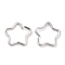Brass Open Linking Rings, Cadmium Free & Nickel Free & Lead Free, Star Rings, Platinum, 24 Gauge, 8x8x0.5mm, Inner Diameter: 6mm