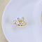 Natural Freshwater Pearl with Natural Shell Cuff Rings, Golden, Butterfly, Inner Diameter: 15~19mm