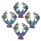 Alloy Cabochons, Cadmium Free & Lead Free, Christmas Reindeer/Stag, Rainbow Color, 49x46x6.5mm