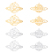 8Pcs 4 Style 201 Stainless Steel Pendants, Laser Cut, Planet, Golden & Stainless Steel Color, 21.5~25.5x39~40x1mm, Hole: 1.4~1.6mm, 2pcs/style