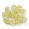Transparent Spray Painting Crackle Glass Beads, Round, Yellow, 10mm, Hole: 1.6mm, 200pcs/bag