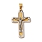 304 Stainless Steel Religion Jesus Cross Pendants, Golden & Stainless Steel Color, 45x39x6mm, Hole: 8x5mm