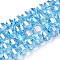 Transparent Electroplate Glass Beads Strands, AB Color Plated, Faceted, Round, Deep Sky Blue, 8x6mm, Hole: 1.2mm, about 60pcs/strand, 14.96 inch(38cm)