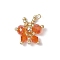 Glass Seed Beaded Butterfly Pendants, with 304 Stainless Steel Open Jump Rings & Glass Beads, Chocolate, 17x16.5x6mm, Hole: 2.5mm