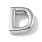 Brass Pendants, Cadmium Free & Nickel Free & Lead Free, Letter Charms, Platinum, Letter D, 8x7x3mm, Hole: 1.5mm