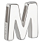 Beebeecraft Letter Bead Letter-M Sterling Silver Capital Letter Alphabet Bead Initial Necklace Bracelet Pendant Charm for Jewelry Making