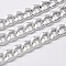 Aluminium Curb Chains, Diamond Cut Chains, Unwelded, Faceted, Lead Free & Nickel Free, Silver Color Plated, 19x14x3mm