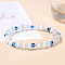 Opalite & Evil Eye Stretch Bracelet, White