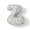 Rack Plating Brass Cubic Zirconia Pendants, Cadmium Free & Lead Free, Long-Lasting Plated, Alphabet, Letter Z, 22x18x9mm, Hole: 4x2mm