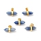 Dyed & Heated Natural Blue Aventurine Double Terminal Pointed Pendants, Faceted Bullet Charm, with Ion Plating(IP) Golden Plated Brass Findings, 9x15~17x7.5mm, Hole: 3.5x2.5mm