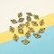Tibetan Style Alloy Cabochon Connector Settings, Flat Round with Cross, Antique Bronze, Tray: 8mm, 16x11x2mm