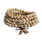 108 Beads Prayer Mala Bracelet, Wood Round Beaded Wrap Bracelet Necklaces for Ramadan & Eid Mubarak, Wheat, 35-3/8 inch(90cm), Bead: 8mm
