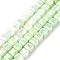 Electroplate Opauqe Glass Beads Strands, Cube, Faceted, Pale Green, 5.5~6x6x6mm, Hole: 1mm, about 66pcs/strand, 14.96''(38cm)