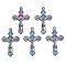 Rainbow Color Alloy Big Pendants, Cadmium Free & Nickel Free & Lead Free, Cross, 51x30.5x3mm, Hole: 2.5mm