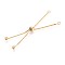 925 Sterling Silver Box Chain Extenders, Round, with Slide on End Clasps & Charms, Golden, 58x5mm, Hole: 1.8mm