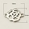 Tarnish Resistant 201 Stainless Steel Links, Flower, 11x14x1mm, Hole: 1mm