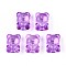 Baking Paint Transparent Glass Beads, Bear with Heart, Medium Orchid, 20~20.5x14.5~15x13.5~14mm, Hole: 1.5~1.6mm
