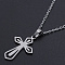 Non-Tarnish 201 Stainless Steel Pendants Necklaces, with Cable Chains and Lobster Claw Clasps, Cross, Stainless Steel Color, 17.71 inch(45cm), 1.5mm