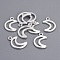 Tibetan Style Alloy Pendants, Moon, Silver Color Plated, Lead Free & Cadmium Free, 17x11x1mm, Hole: 1.5mm