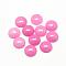 Natural White Jade Cabochons, Dyed, Half Round/Dome, Hot Pink, 16x6mm