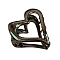 Hollow Heart Shape Alloy Claw Hair Clips, for Women Girls, Black, 60mm