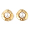 ABS Imitation Pearls Beads Pendants, Flower Charm, Vacuum Plating, with 304 Stainless Stee Finding, Real 18K Gold Plated, 17x17x7.5mm, Hole: 1mm