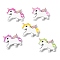 Spray Painted Natural Wood Beads, Unicorn, Mixed Color, 17.5x22.5x5mm, Hole: 2mm