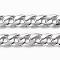 Tarnish Resistant 304 Stainless Steel Cuban Link Chains, Curb Chains, Twisted Chains, Unwelded, with Spool, Faceted, Stainless Steel Color, 5.5x3.8x1mm, about 32.8 Feet(10m)/roll