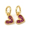 Rack Plating Brass Micro Pave FireBrick Cubic Zirconia Pendants, with Jump Ring, Cadmium Free & Lead Free, Long-Lasting Plated, Heart, Real 18K Gold Plated, 7x5x1.5mm, Hole: 3.4mm