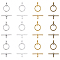 Tibetan Style Alloy Toggle Clasps, Lead Free & Cadmium Free, Donut, Mixed Color, Donut: 12x1.5mm, Hole: 1.5mm, Bar: 19x8x1.5mm, Hole: 1.5mm, 4 colors, 50sets/color, 200sets/box