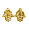 Rack Plating Alloy Pendants, Cadmium Free & Nickel Free & Lead Free, Hamsa Hand/Hand of Miriam Charm, Matte Gold Color, 21x15x1.5mm, Hole: 1.8mm