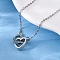 Interlocking Heart Brass Micro Pave Clear Cubic Zirconia Pendant Necklaces for Women, Platinum, 15.94 inch(40.5cm)