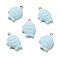 Opaque Resin Pendants, Fish Charm, Imitation Food, with Platinum Tone Iron Loops, Light Cyan, 27x19x8mm, Hole: 2x2.8mm