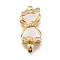 Brass Micro Pave Clear Cubic Zirconia Box Clasps with Acrylic, Cadmium Free & Nickel Free & Lead Free, Bowknot, Real 18K Gold Plated, 24x10x7mm, Hole: 1.5mm