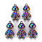 Alloy Pendants, Cadmium Free & Nickel Free & Lead Free, Spaceman, Rainbow Color, 32x18x12mm, Hole: 2mm