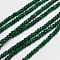 Natural Malaysia Jade Beads Strands, Rondelle, Dyed, Faceted, Dark Green, 3~3.5x2mm, Hole: 0.8mm, about 137pcs/strand, 13.5~14 inch