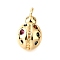 Brass Micro Pave Cubic Zirconia Pendants, Cadmium Free & Nickel Free & Lead Free, Ladybug Charms, Real 18K Gold Plated, 12x7.5x3.5mm, Hole: 1mm