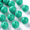 Opaque Acrylic Beads, Round, Medium Aquamarine, 20x19mm, Hole: 3mm, about 111pcs/500g