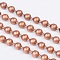 Iron Ball Chains, Soldered, with Spool, Lead Free and Nickel Free, Red Copper Color, Bead: 3.2mm, about 164.04 Feet(50m)/roll