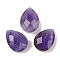 Natural Amethyst Cabochons, Teardrop, Faceted, Grade A, 18x13x6mm