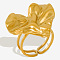 Stylish 304 Stainless Steel Heart Open Ring Women, Irregular Adjustable Ring, Golden, Inner Diameter: 17mm