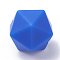 Food Grade Eco-Friendly Silicone Focal Beads, Icosahedron, Medium Blue, 16.5x16.5x16.5mm, Hole: 2mm